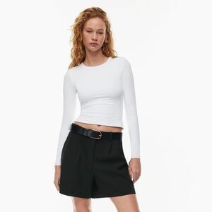 ARITZIA BABATON CONTOUR CREW long sleeve white shirt XS